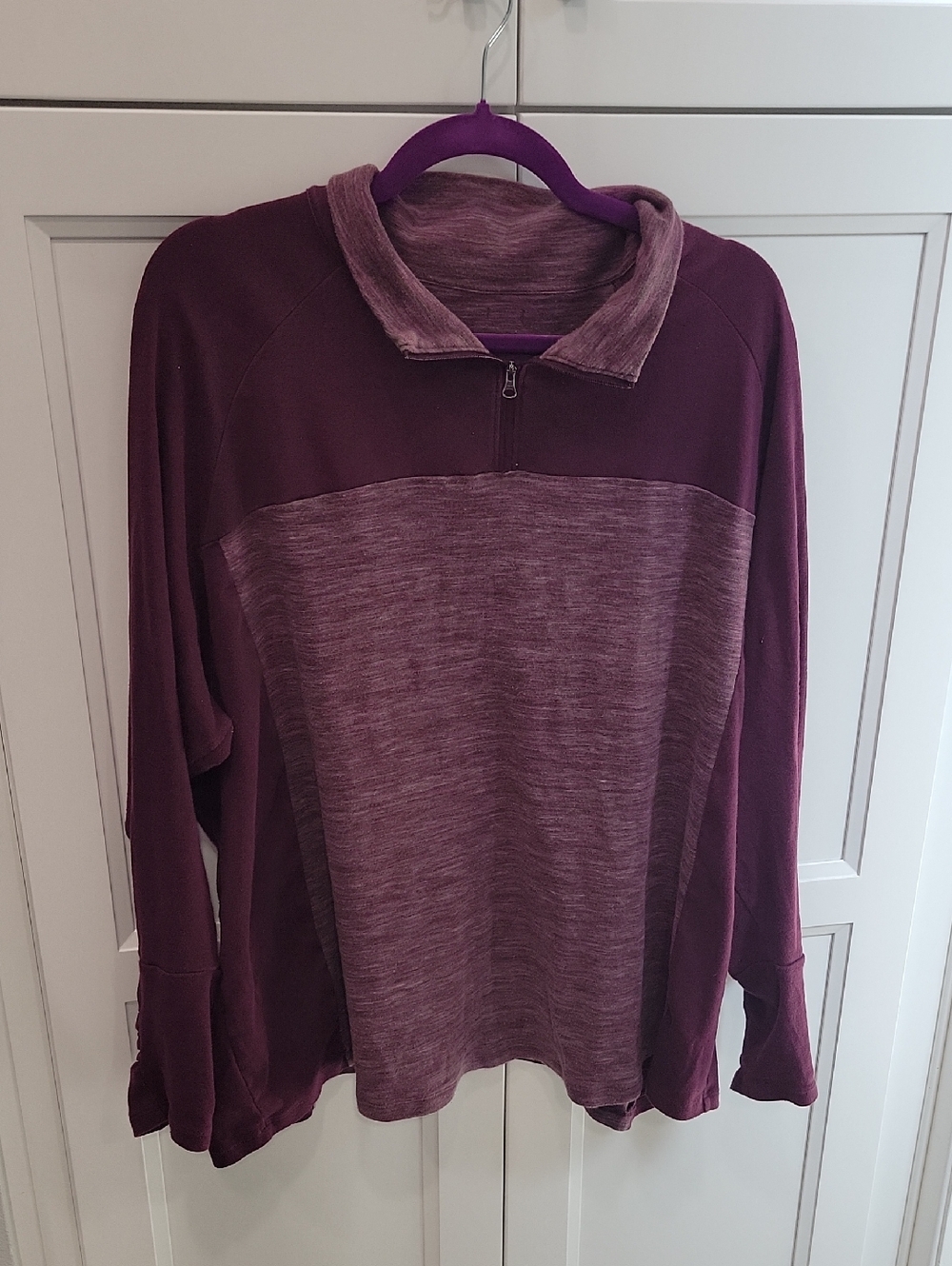 Columbia Sz 3X Plum Two-Tone Half-Zip Pullover